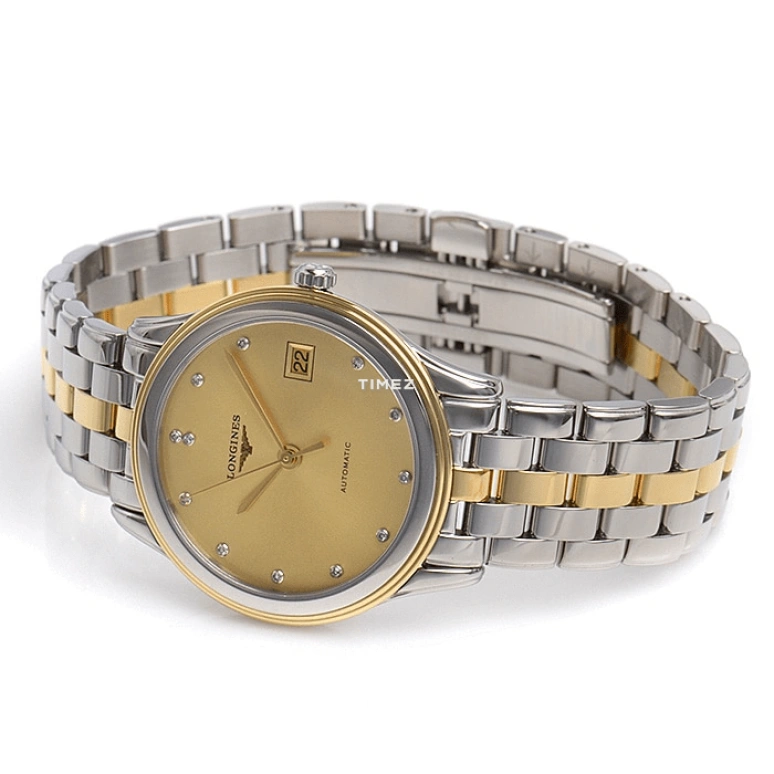 Longines,Flagship 35.50mm,35.50mm,Stainless Steel,Gold,Automatic,Day,42hours,L4,L4.774.5.37.7