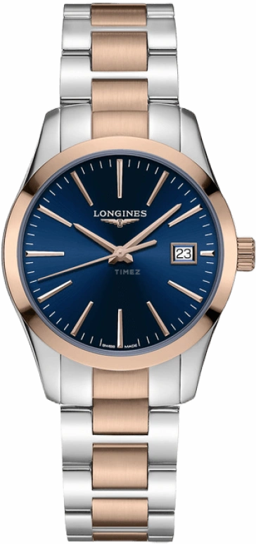 Longines,Conquest Classic 34mm,34mm,Stainless Steel,Blue,Quartz,Date,26280hours,L2,L2.386.3.92.7
