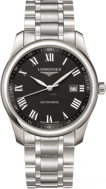 Longines,Master 40mm,40mm,Stainless Steel,Black,Automatic,Date,65hours,L2,L2.793.4.51.6