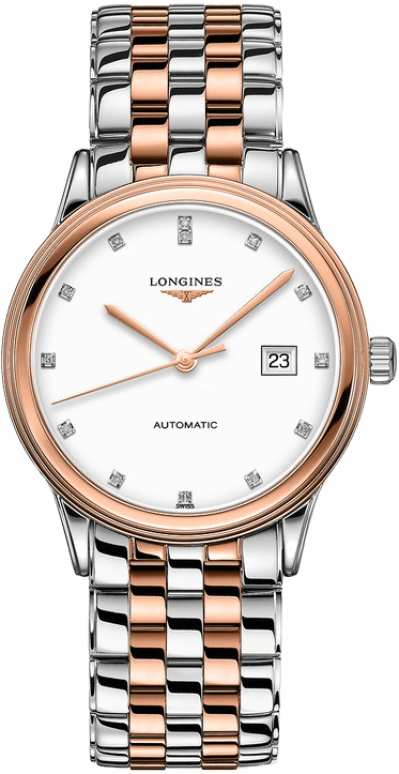 Longines,Flagship 40mm,40mm,Stainless Steel,White,Automatic,Date,64hours,L4,L4.984.3.99.7