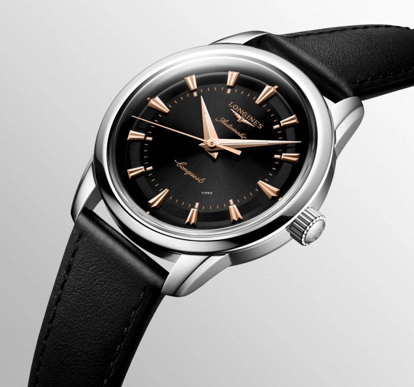 Longines,Conquest Heritage 38mm,38mm,Stainless Steel,Black,Automatic,Anti-magnetic,72hours,L1,L1.649.4.52.2