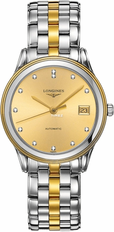Longines,Flagship 35.50mm,35.50mm,Stainless Steel,Gold,Automatic,Day,42hours,L4,L4.774.5.37.7