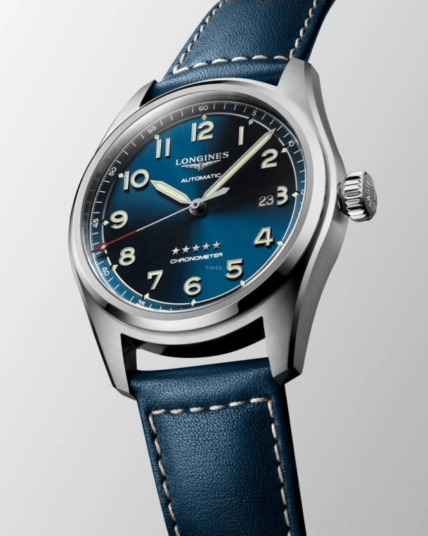Longines,Spirit 42mm,42mm,Stainless Steel,Blue,Automatic,Date,64hours,L3,L3.811.4.93.0
