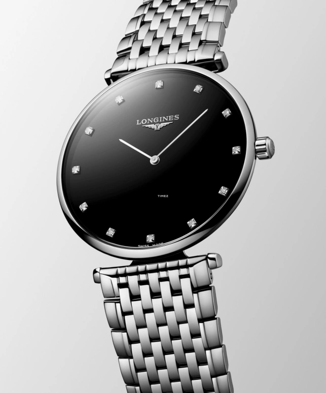 Longines,La Grande Classique 38mm,38mm,Stainless Steel,Stainless Steel,Black,Quartz,In-house Caliber,Sapphire,Crystal Glass,L4,L4.866.4.58.6