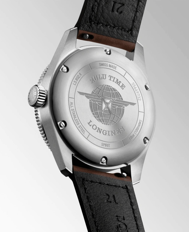 Longines,Spirit 39mm,39mm,Stainless Steel,Black,Automatic,Day,Sapphire,Crystal Glass,L3,L3.802.4.53.2 