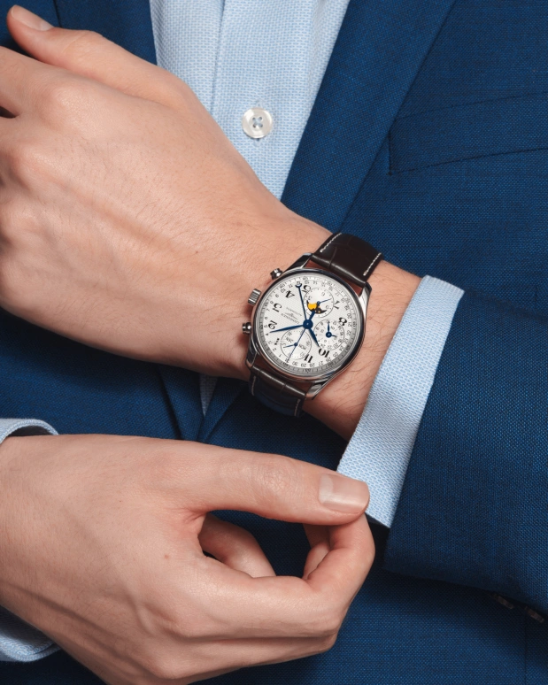 Longines,Master 40mm,40mm,Stainless Steel,Silver,Automatic,Chronograph,Moonphase,Month,Date,66hours,In-house Caliber,L2,L2.673.4.78.3