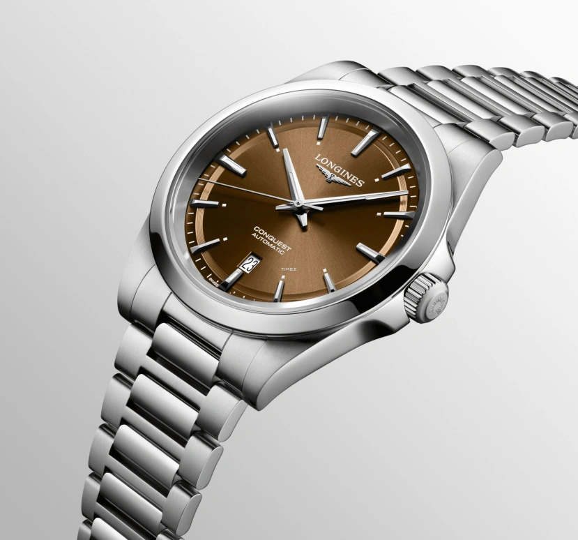 Longines,Conquest 41mm,41mm,Stainless Steel,Brown,Automatic,Day,72hours,L3,L3.830.4.62.6