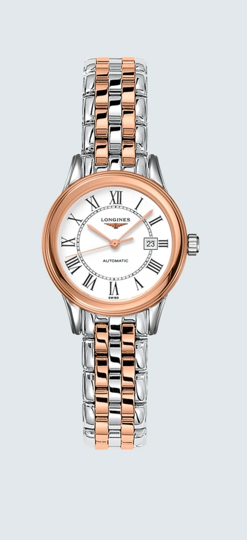 Longines,Flagship 30mm,30mm,Stainless Steel,White,Automatic,Date,40hours,L4,L4.374.3.91.7