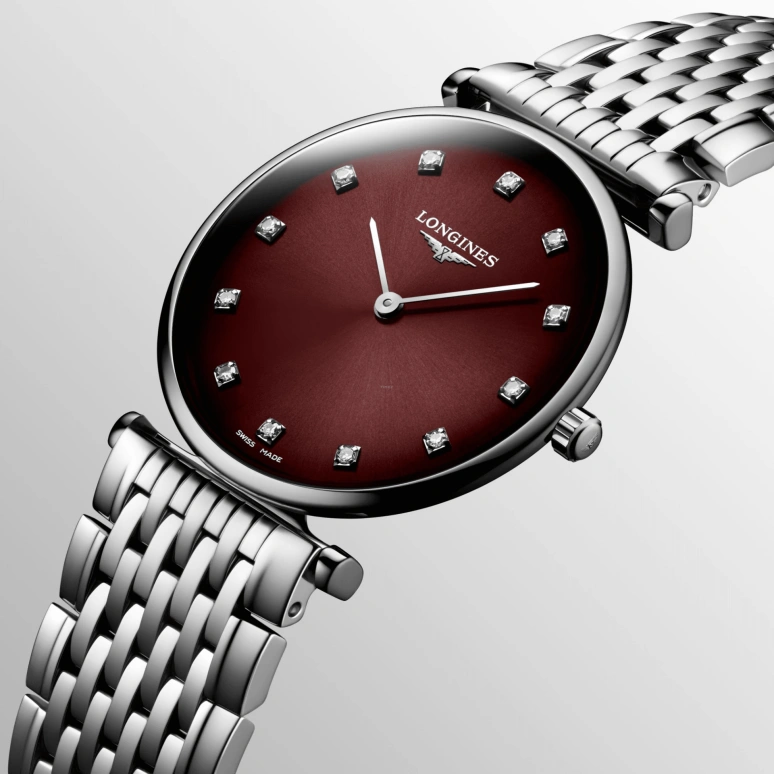 Longines,La Grande Classique 29mm,29mm,Stainless Steel,Red,Quartz,Perpetual Calendar,In-house Caliber,L4,L4.512.4.91.6
