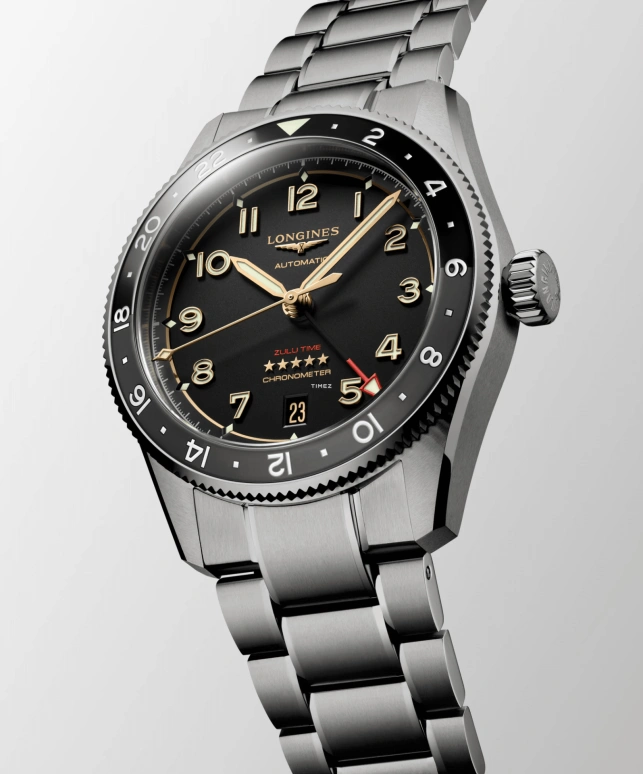 Longines,Spirit 39mm,39mm,Titanium,Black,Automatic,Day,Dule Time,Anti-magnetic,L3,L3.802.1.53.6