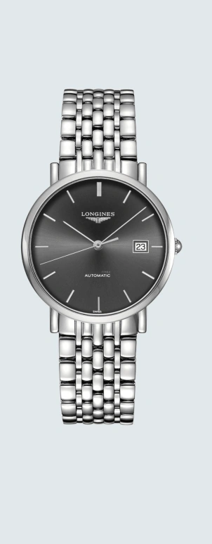 Longines,Elegant 37mm,37mm,Stainless Steel,Grey,Automatic,Date,65hours,L4,L4.810.4.72.6