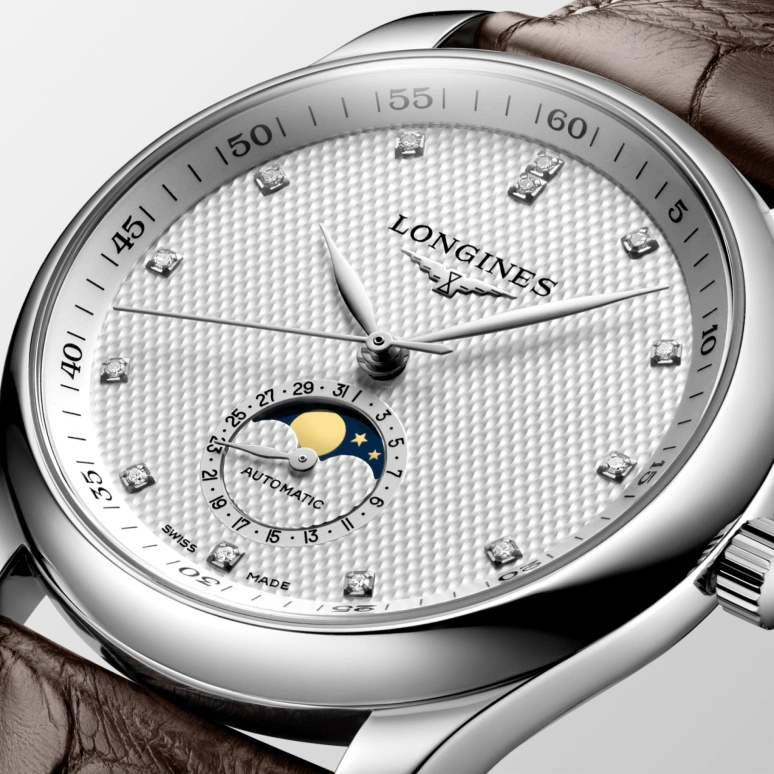 Longines,Master 40mm,40mm,Stainless Steel,Silver,Automatic,Moonphase,Day,L2,L2.909.4.77.3