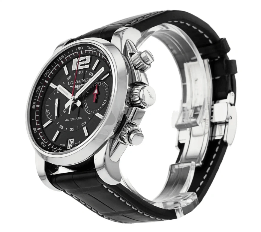 Longines,Admiral 42mm,42mm,Stainless Steel,Black,Automatic,Chronograph,Day,L3,L3.666.4.56.0