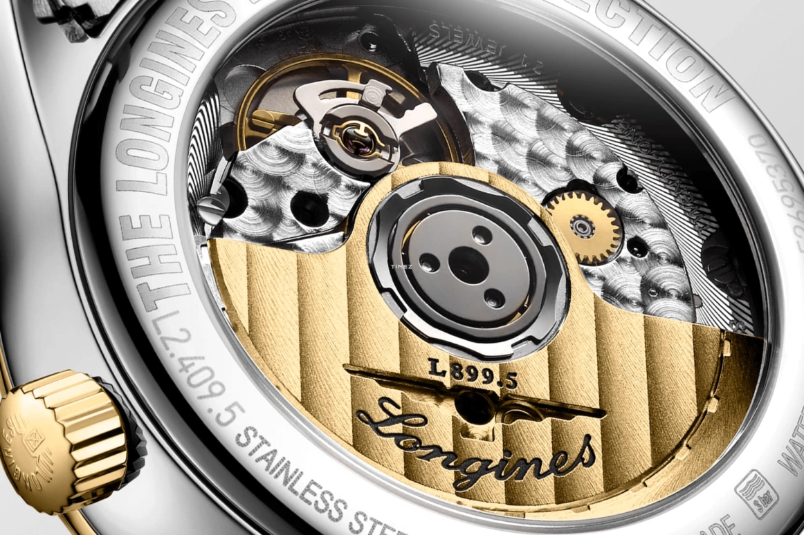 Longines,Master 34mm,34mm,Stainless Steel,Yellow Gold,White,Automatic,Moonphase,Day,L2,L2.409.5.87.7