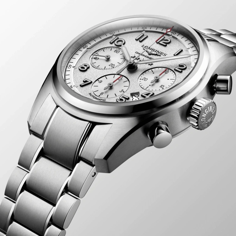 Longines,Spirit 42mm,42mm,Stainless Steel,Silver,Automatic,Chronograph,Date,Column Wheel,L3,L3.820.4.73.6