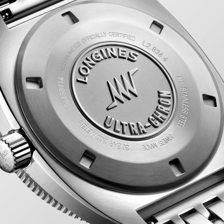 Longines,Ultra‑Chron 43mm,43mm,Stainless Steel,Black,Automatic,52hours,In-house Caliber,L2,L2.836.4.52.6
