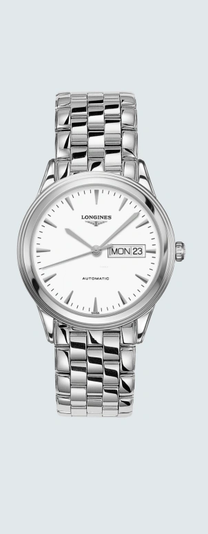 Longines,Flagship 38.50mm,38.50mm,Stainless Steel,White,Automatic,Date,Day,L4,L4.899.4.12.6