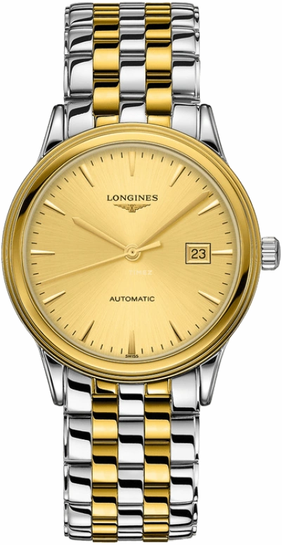 Longines,Flagship 40mm,40mm,Stainless Steel,Champagne,Automatic,Date,64hours,L4,L4.984.3.32.7