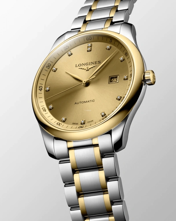 Longines,Master 42mm,42mm,Yellow Gold,Stainless Steel,Champagne,Automatic,Date,64hours,L2,L2.893.5.37.7