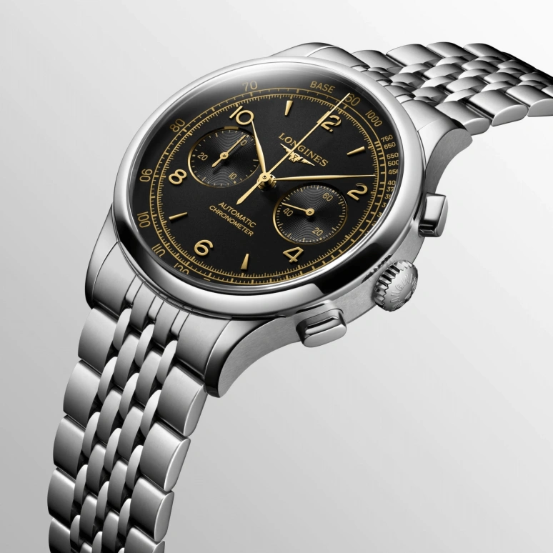 Longines,Heritage Classic 40mm,40mm,Stainless Steel,Black,Automatic,Chronograph,54hours,L2,L2.921.4.56.6