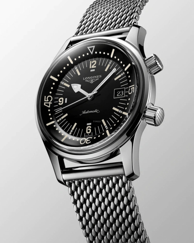 Longines,Heritage Classic 42mm,42mm,Stainless Steel,Black,Automatic,Date,65hours,L3,L3.774.4.50.6
