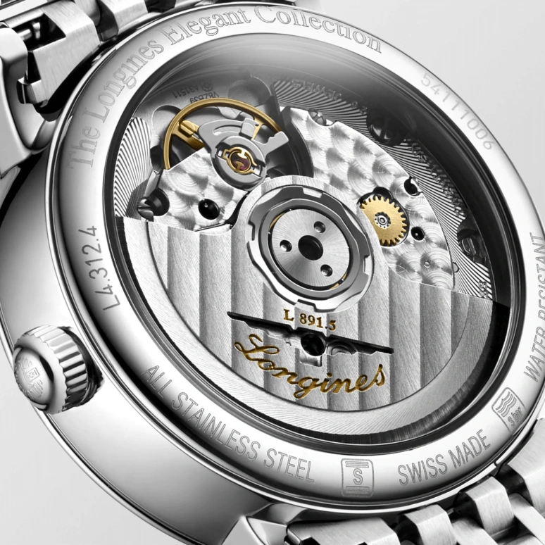 Longines,Elegant 34.50mm,34.50mm,Stainless Steel,White,Automatic,72hours,In-house Caliber,L4,L4.312.4.11.6