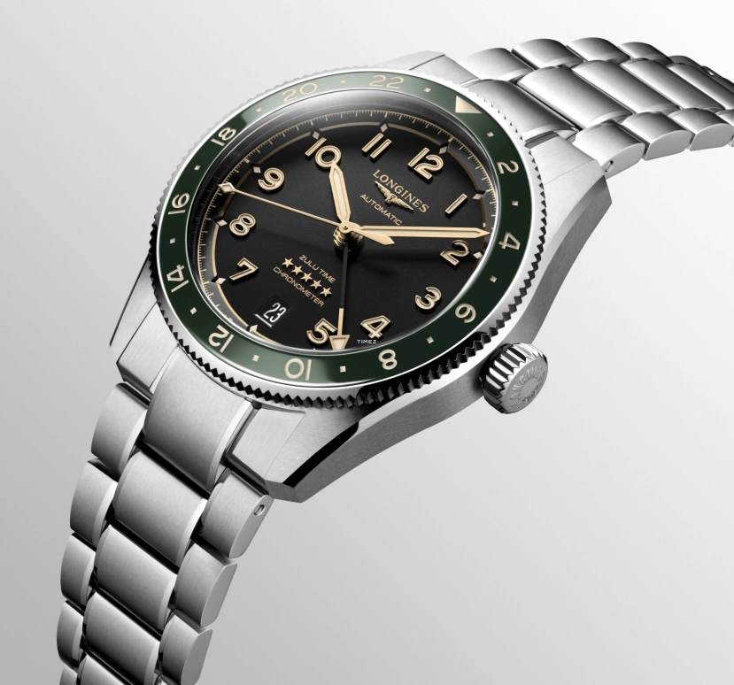 Longines,Spirit 39mm,39mm,Stainless Steel,Black,Automatic,Day,Dule Time,L3,L3.802.4.63.6