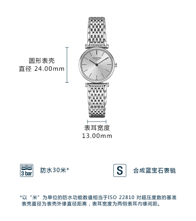 Longines,La Grande Classique 24mm,24mm,Stainless Steel,Silver,Quartz,26280hours,In-house Caliber,L4,L4.209.4.72.6