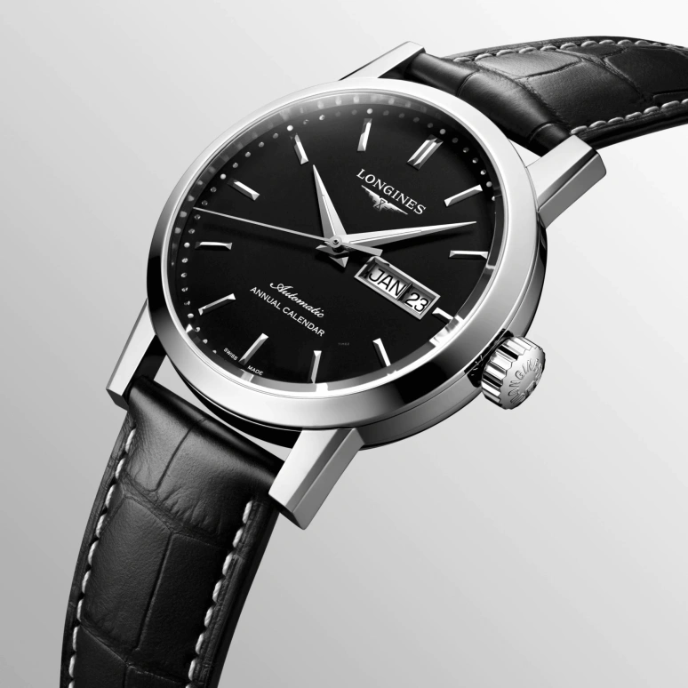 Longines,1832 40mm,40mm,Stainless Steel,Black,Automatic,Annual Calendar,Month,Day,L4,L4.827.4.52.0
