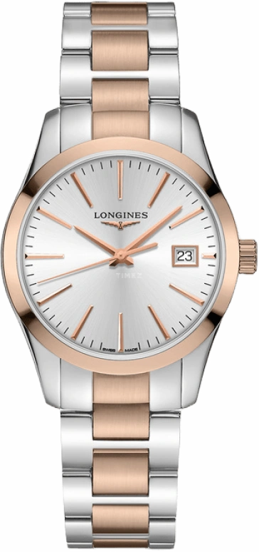 Longines,Conquest Classic 34mm,34mm,Stainless Steel,Silver,Quartz,Date,26280hours,L2,L2.386.3.72.7