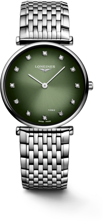 Longines,La Grande Classique 29mm,29mm,Stainless Steel,Green,Quartz,In-house Caliber,Sapphire,Hardlex,L4,L4.512.4.92.C