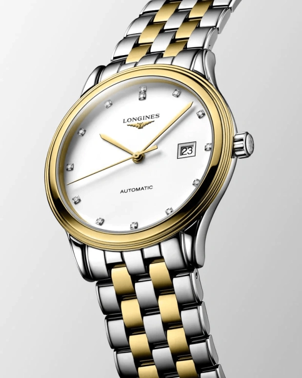 Longines,Flagship 40mm,40mm,Stainless Steel,White,Automatic,Date,64hours,L4,L4.984.3.27.7