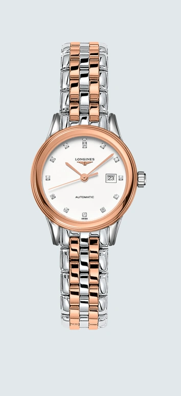 Longines,Flagship 30mm,30mm,Stainless Steel,White,Automatic,Date,40hours,L4,L4.374.3.99.7