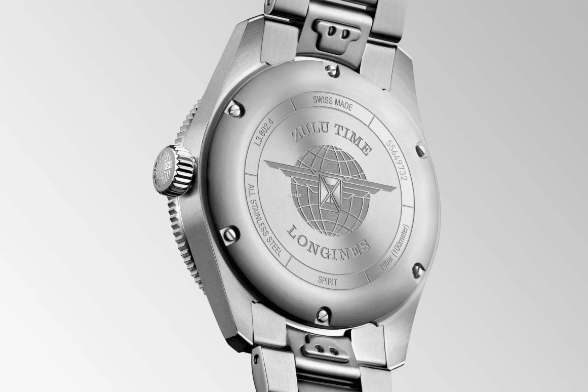 Longines,Spirit 39mm,39mm,Stainless Steel,Blue,Automatic,Day,Dule Time,L3,L3.802.4.93.6