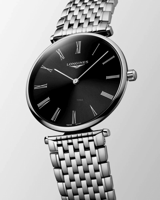 Longines,Elegant 38mm,38mm,Stainless Steel,Black,Quartz,In-house Caliber,Sapphire,L4,L4.866.4.51.6
