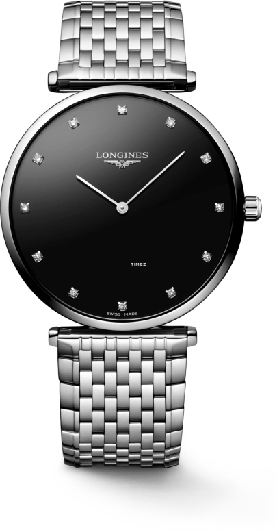 Longines,La Grande Classique 38mm,38mm,Stainless Steel,Black,Quartz,In-house Caliber,Sapphire,Crystal Glass,L4,L4.866.4.58.C