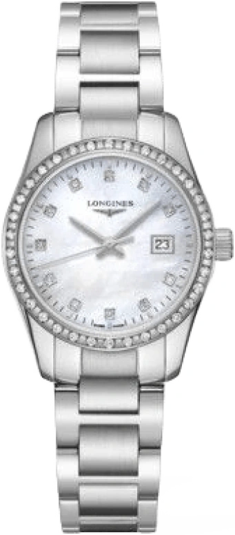 Longines,Conquest Classic 29.50mm,29.50mm,Stainless Steel,White,Quartz,Date,Jumping Minutes,L2,L2.286.0.87.6