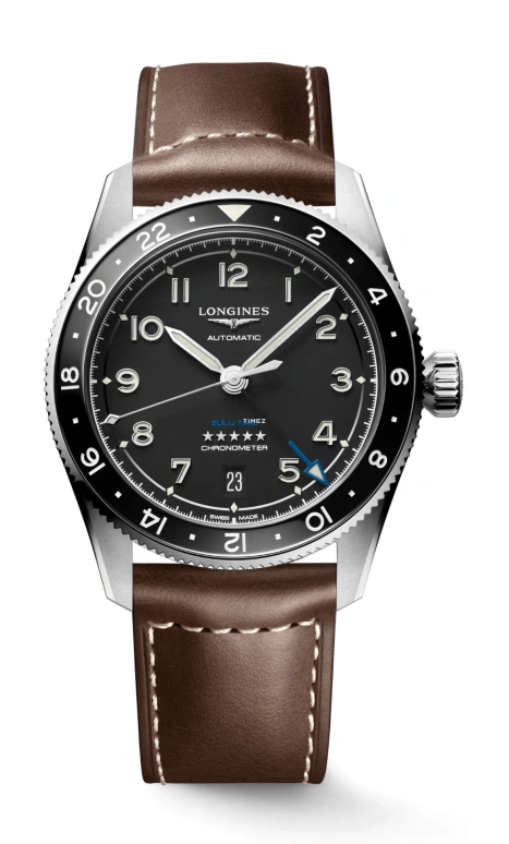 Longines,Spirit 39mm,39mm,Stainless Steel,Black,Automatic,Day,Sapphire,Crystal Glass,L3,L3.802.4.53.2 