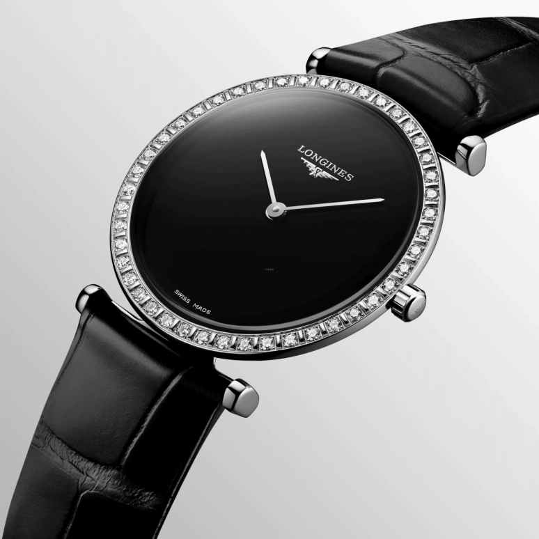 Longines,La Grande Classique 29mm,29mm,Stainless Steel,Black,Quartz,In-house Caliber,Sapphire,L4,L4.523.0.50.2