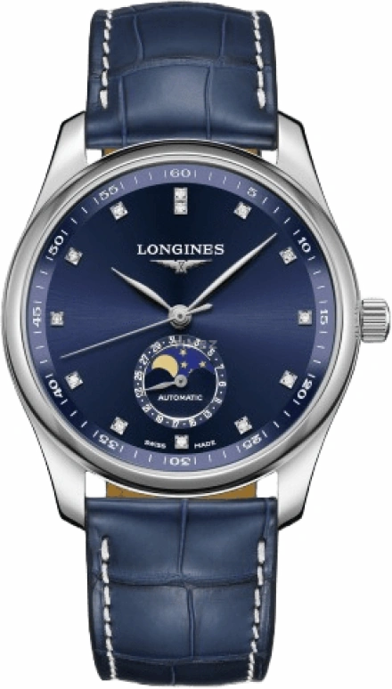 Longines,Master 40mm,40mm,Stainless Steel,Blue,Automatic,Moonphase,Day,L2,L2.909.4.97.0