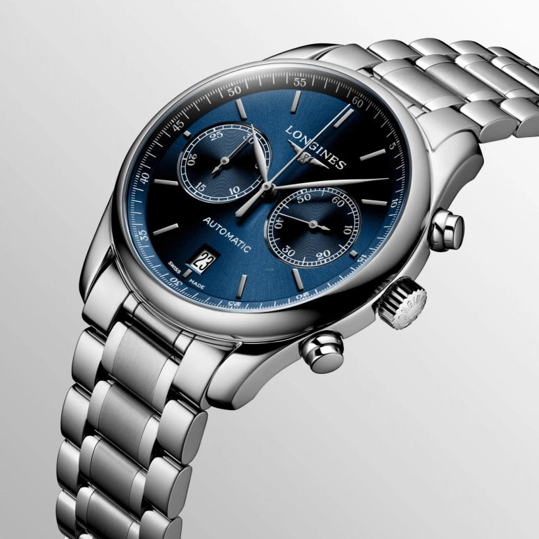 Longines,Master 40mm,40mm,Stainless Steel,Blue,Automatic,Chronograph,Date,L2,L2.629.4.92.6