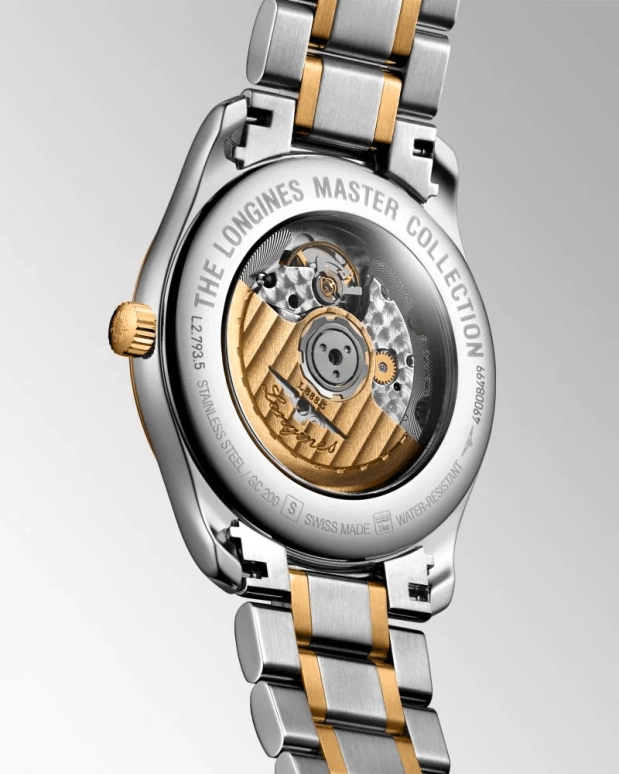 Longines,Master 40mm,40mm,Yellow Gold,Stainless Steel,Champagne,Automatic,Date,65hours,L2,L2.793.5.37.7
