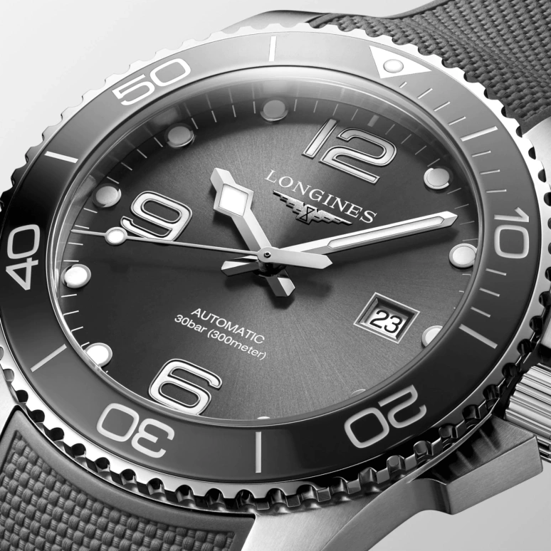 Longines,HydroConquest 43mm,43mm,Stainless Steel,Grey,Automatic,Date,65hours,L3,L3.782.4.76.9