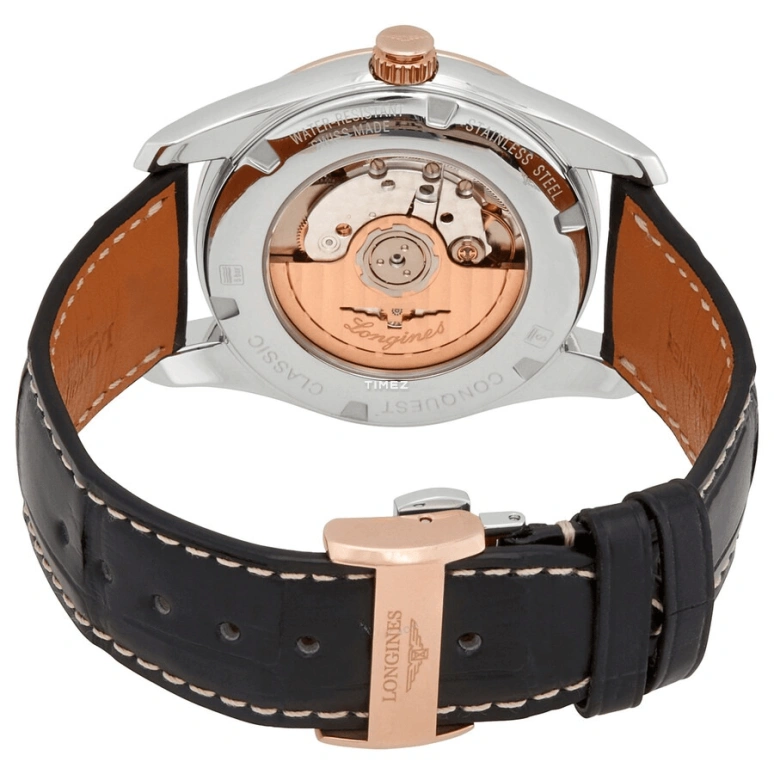 Longines,Conquest Classic 40mm,40mm,Stainless Steel,Rose Gold,Black,Automatic,Day,42hours,L2,L2.785.5.56.3