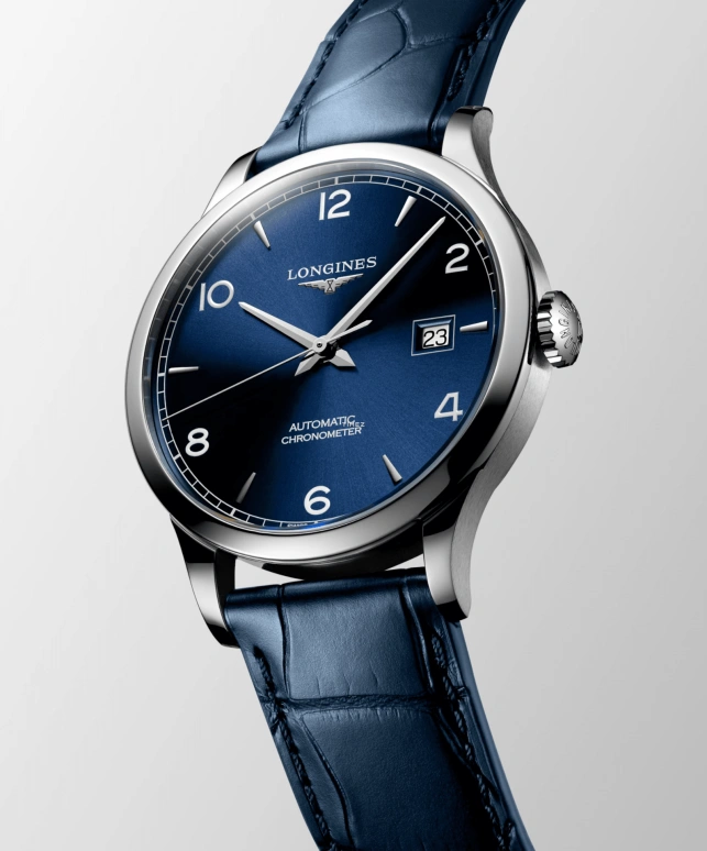 Longines,Record 40mm,40mm,Stainless Steel,Blue,Automatic,Day,64hours,L2,L2.821.4.96.4