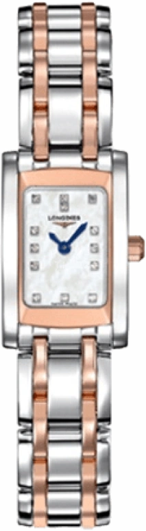 Longines,DolceVita 16mm,16mm,Pink Gold,Stainless Steel,White,Quartz,Date,In-house Caliber,L5,L5.158.5.88.7