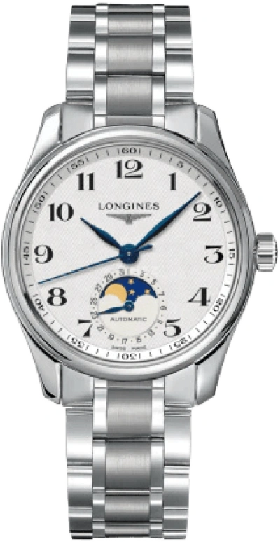 Longines,Master 34mm,34mm,Stainless Steel,Silver,Automatic,Moonphase,Date,L2,L2.409.4.78.6