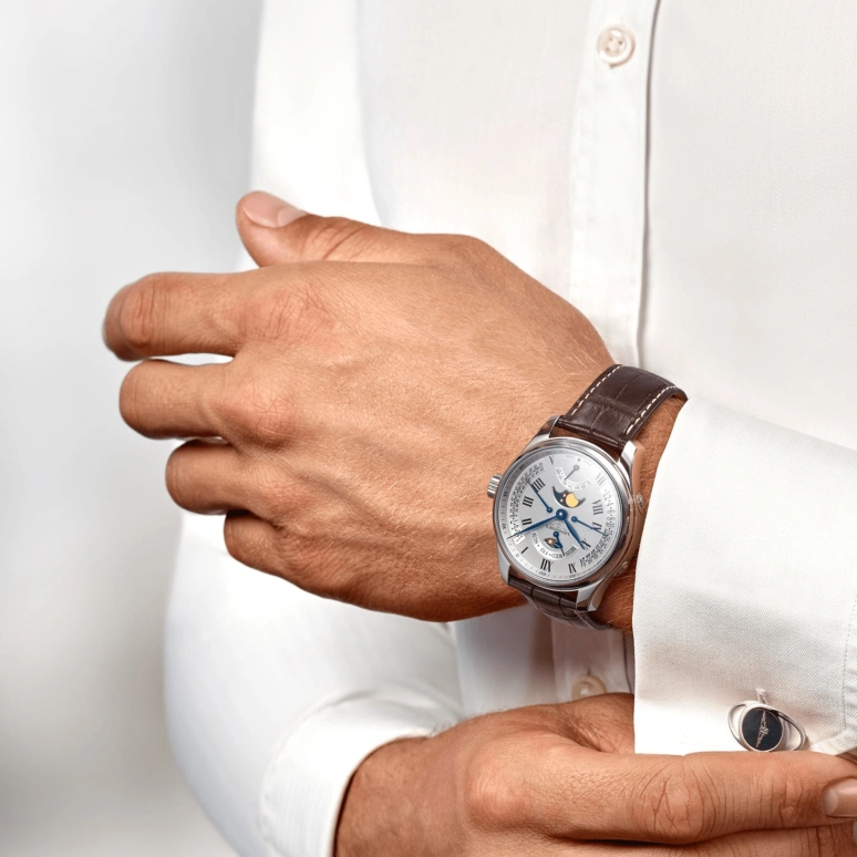 Longines,Master 44mm,44mm,Stainless Steel,Silver,Automatic,Moonphase,Date,Power Reserve Indicator,Flyback,48hours,In-house Caliber,L2,L2.739.4.71.3