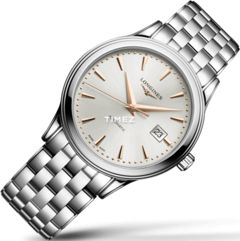 Longines,Flagship 40mm,40mm,Stainless Steel,Silver,Automatic,Day,72hours,L4,L4.984.4.70.6