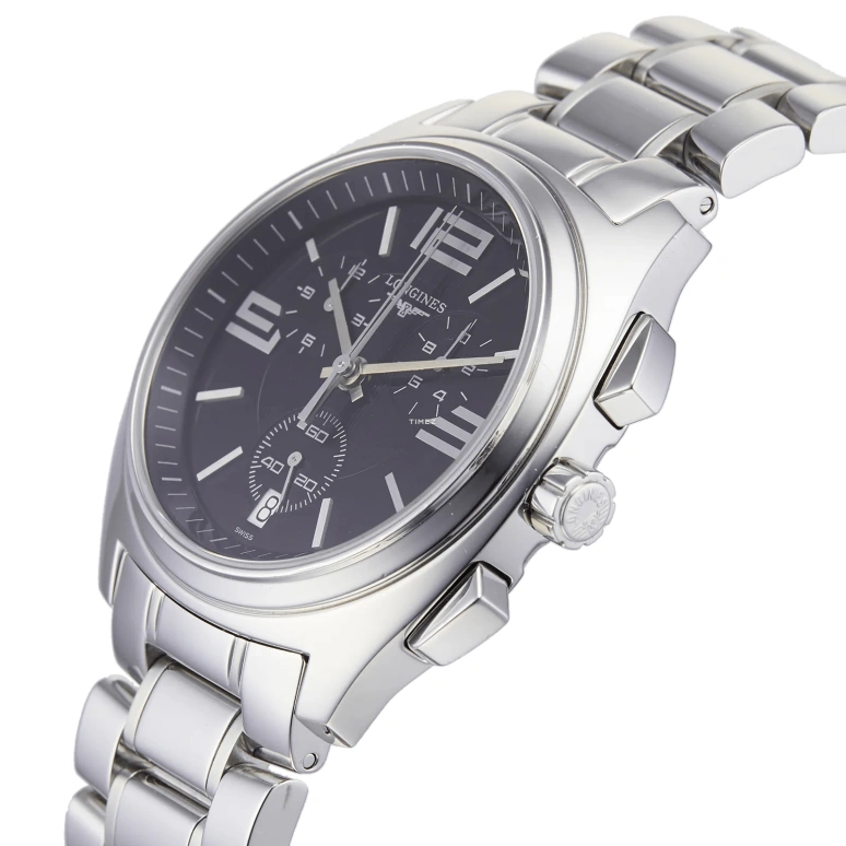 Longines,Lungomare 42mm,42mm,Stainless Steel,Black,Quartz,Chronograph,Day,L3,L3.633.4.56.6